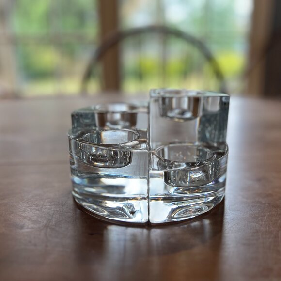 Orrefors Sweden, Quartet Crystal Votive Candle Holders - Picture 7 of 8